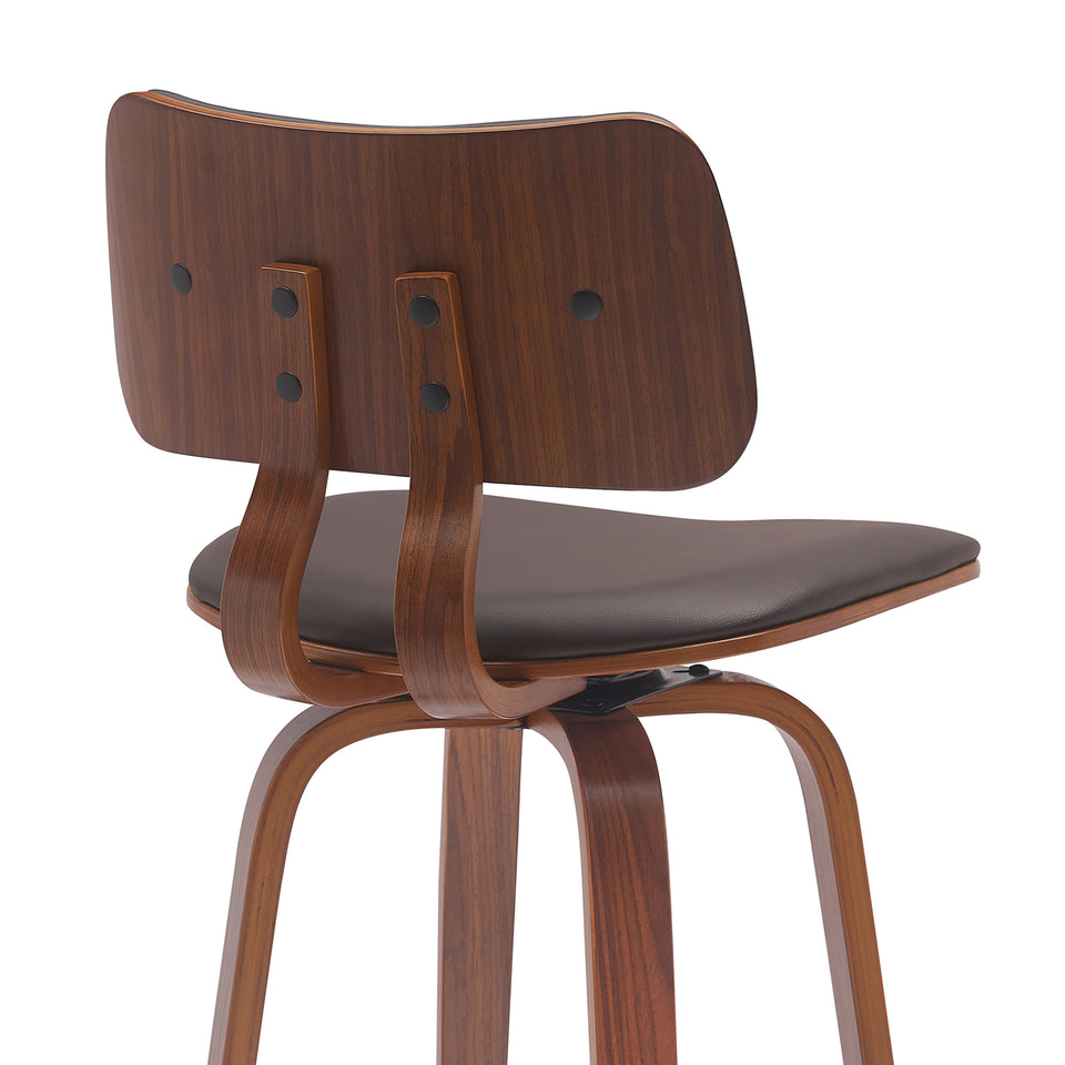 Pico Upholstered Wood Swivel Bar Stool