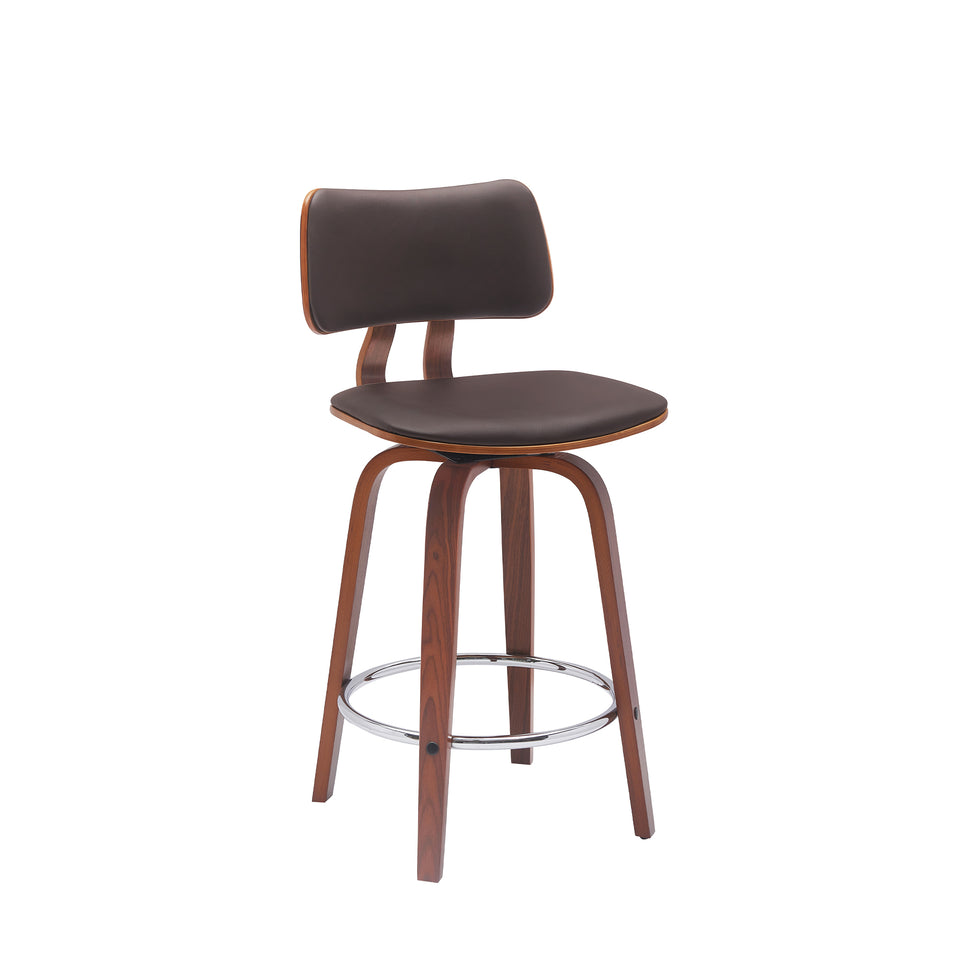 Pico Upholstered Wood Swivel Bar Stool