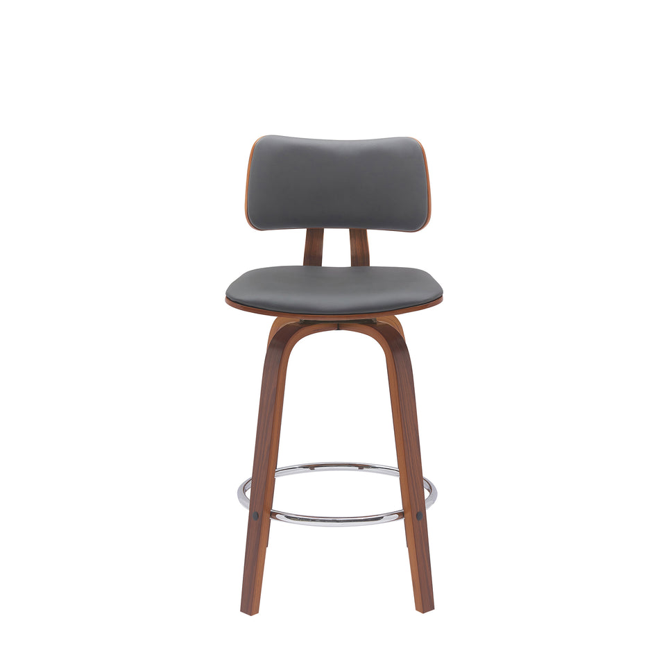 Pico Upholstered Wood Swivel Bar Stool