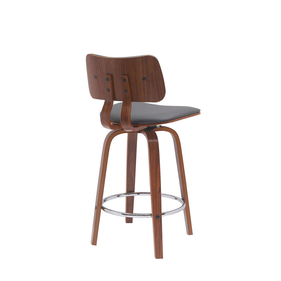 Pico Upholstered Wood Swivel Bar Stool