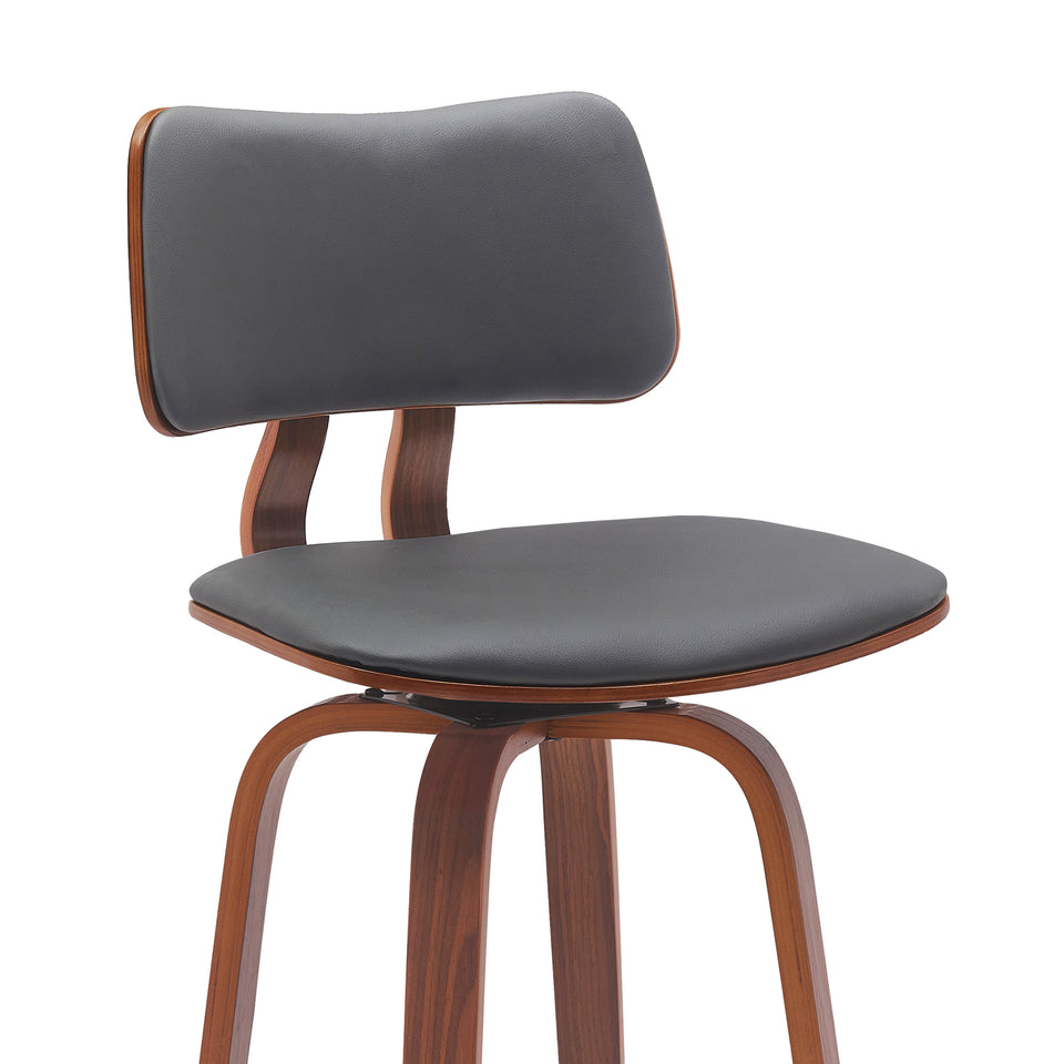 Pico Upholstered Wood Swivel Bar Stool