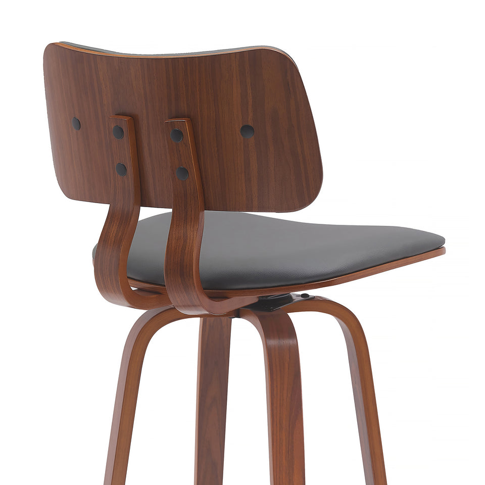 Pico Upholstered Wood Swivel Bar Stool