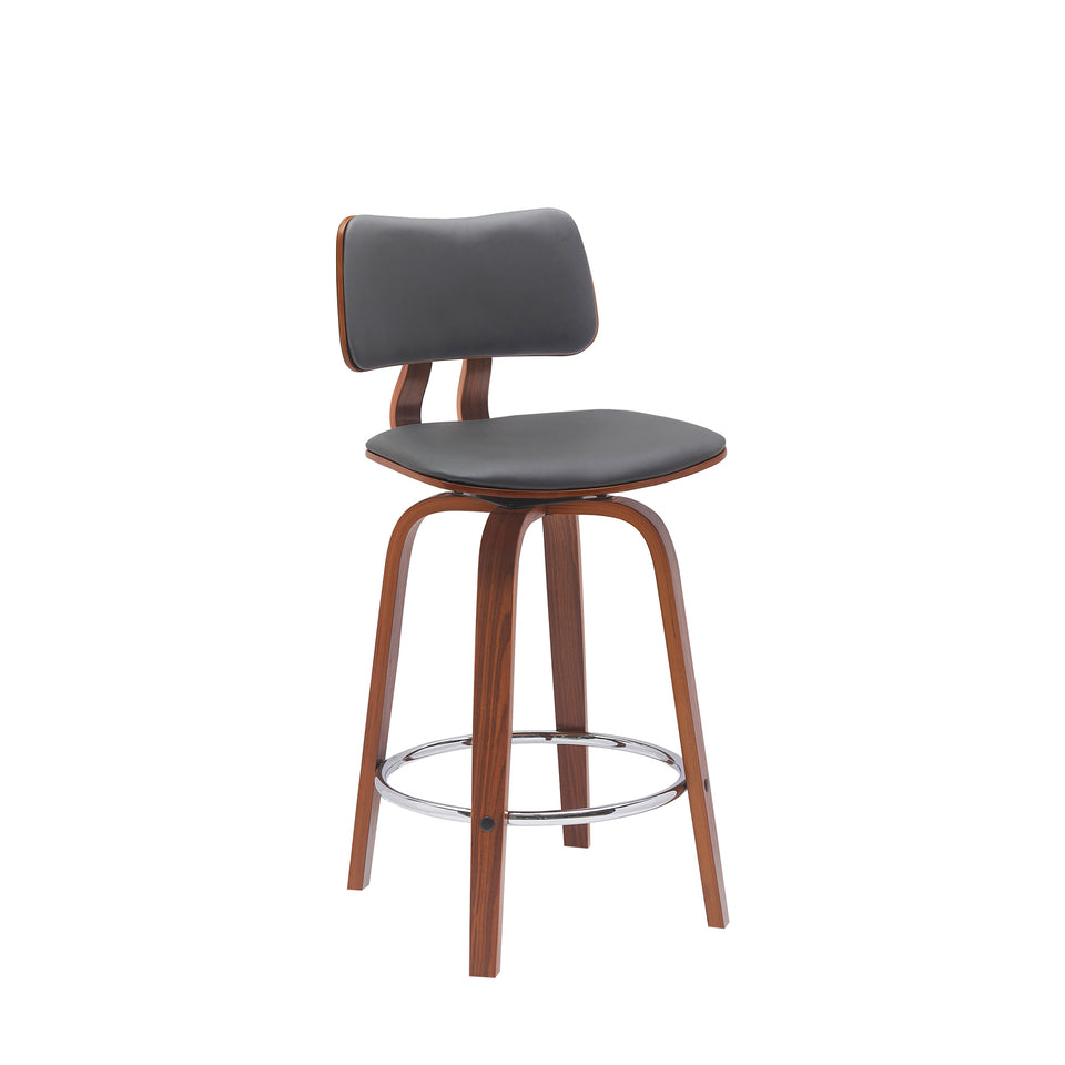 Pico Upholstered Wood Swivel Bar Stool