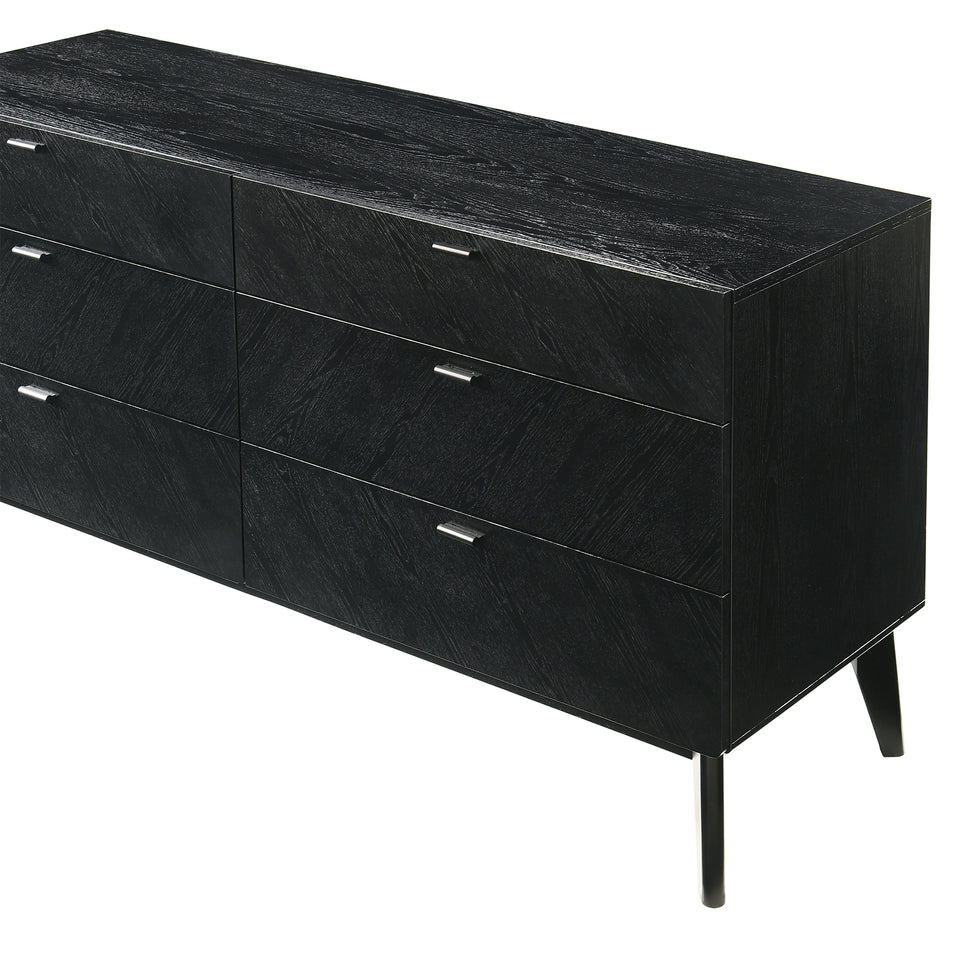 Petra 6 Drawer Wood Dresser