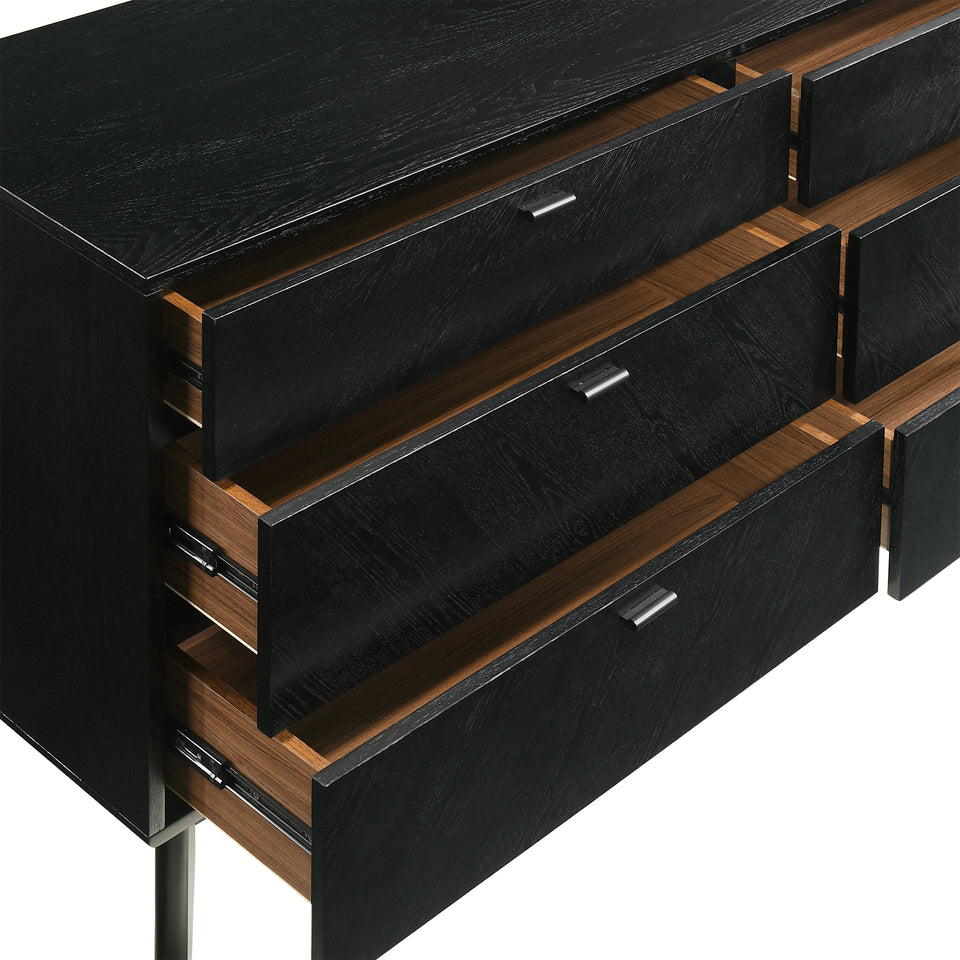 Petra 6 Drawer Wood Dresser