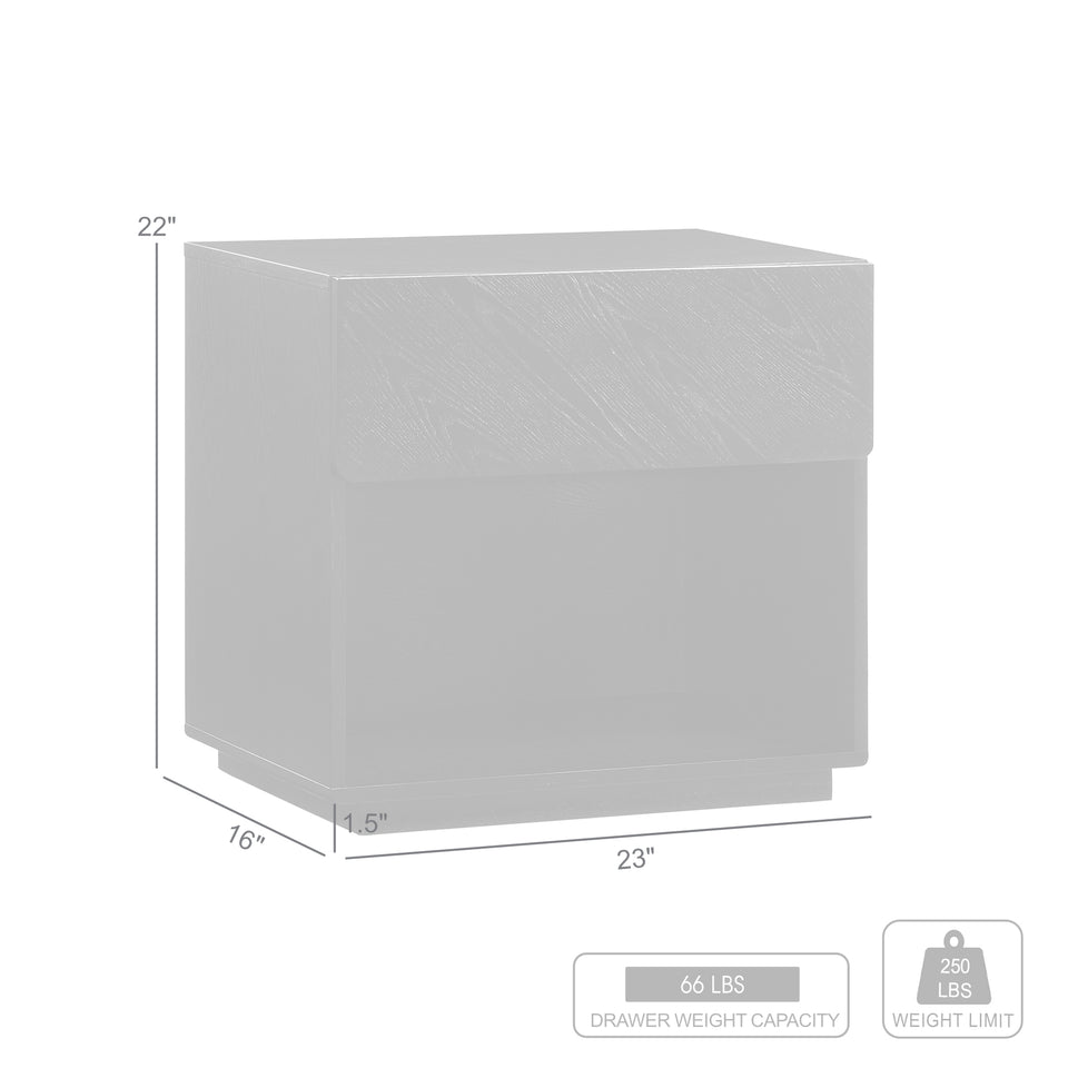 Petra 1 Drawer Wood Nightstand
