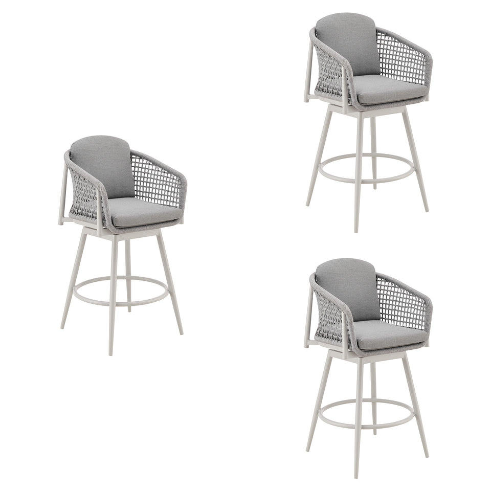 Rhodes Outdoor Swivel Counter Stool - Set of 3