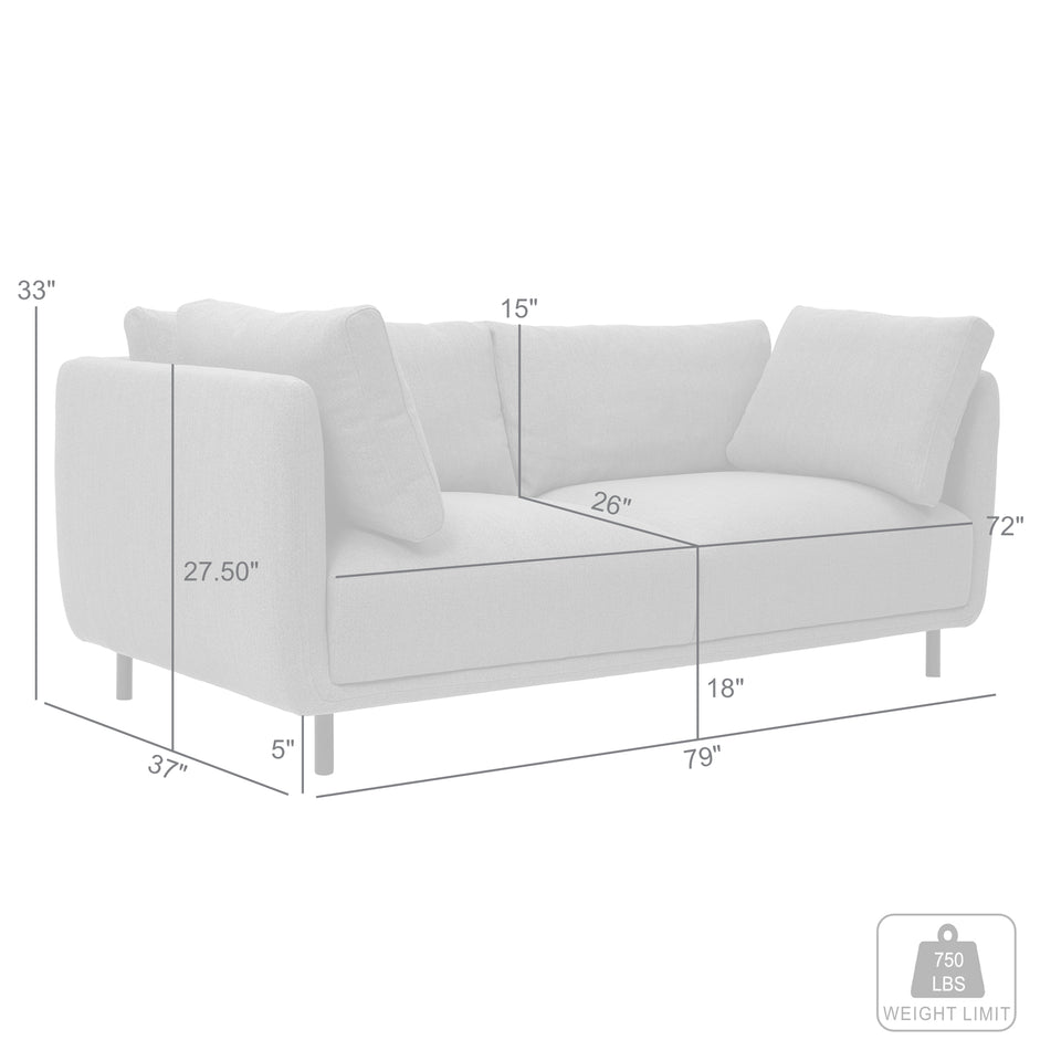 Serenity 79" Fabric Sofa