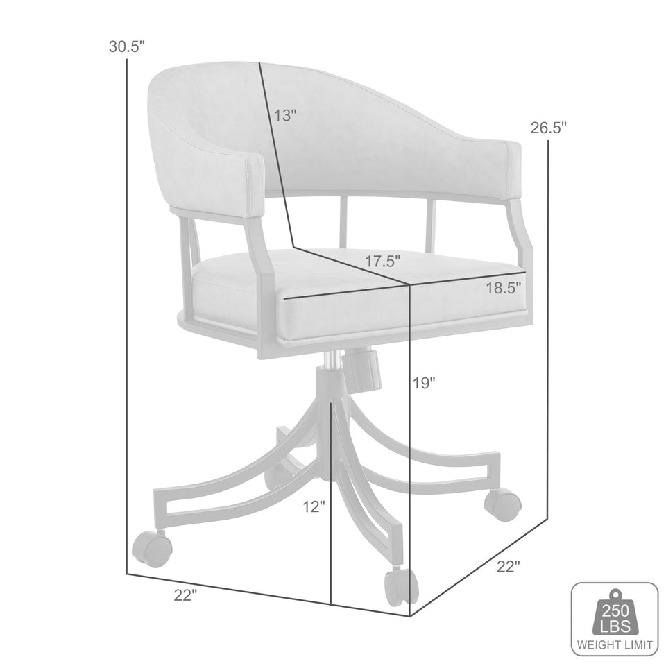 Tibet Swivel Tilt Rolling Dining Chair
