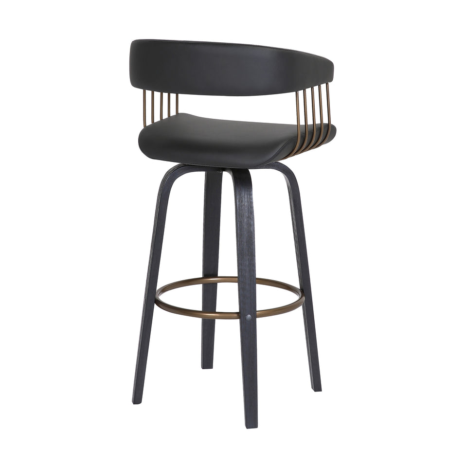 Topanga Upholstered Wood Bar Stool