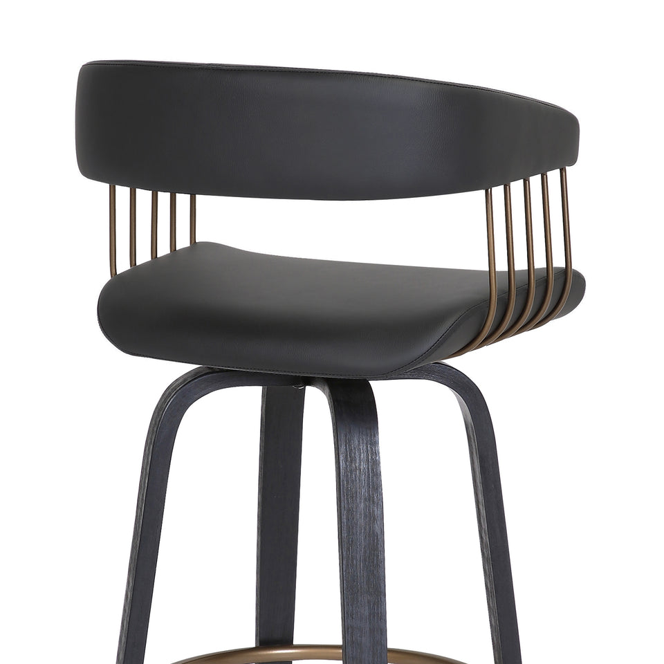 Topanga Upholstered Wood Bar Stool