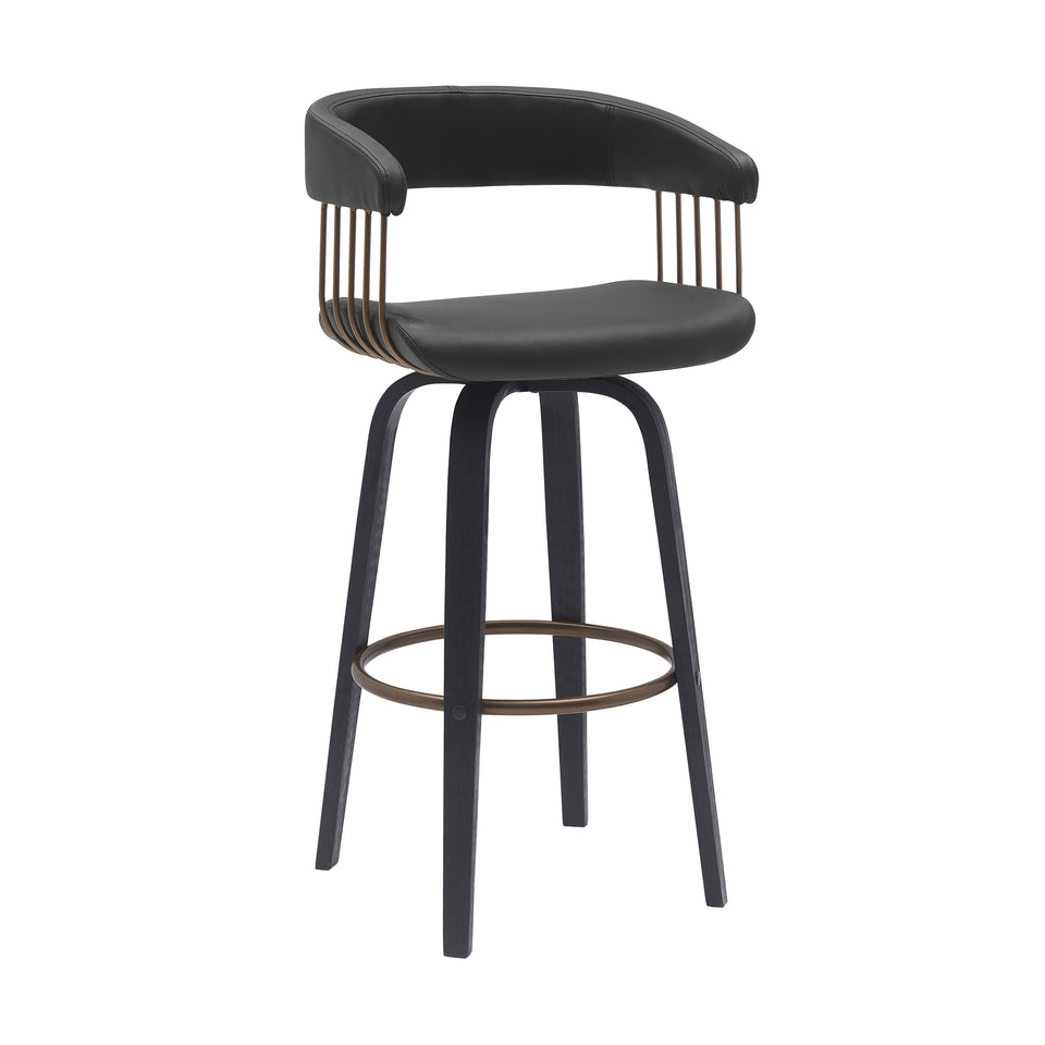 Topanga Upholstered Wood Bar Stool