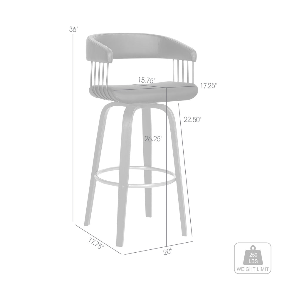 Topanga Upholstered Wood Bar Stool