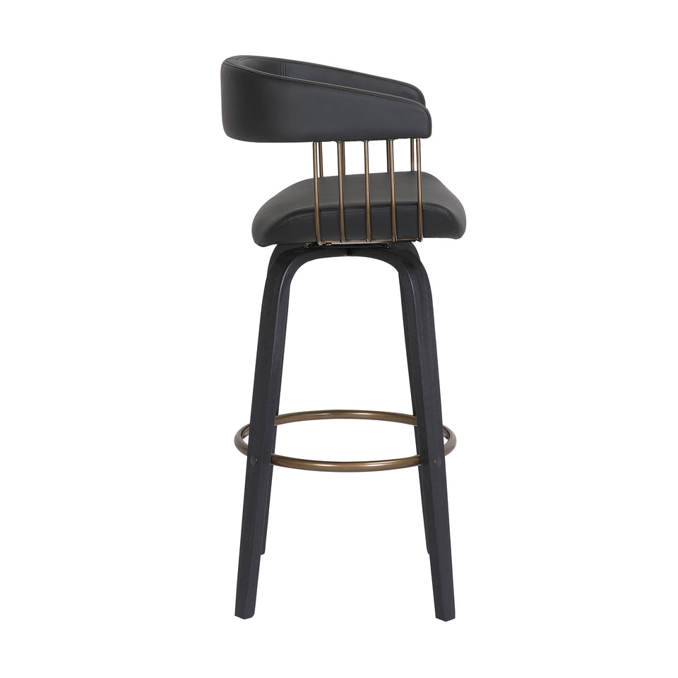 Topanga Upholstered Wood Bar Stool