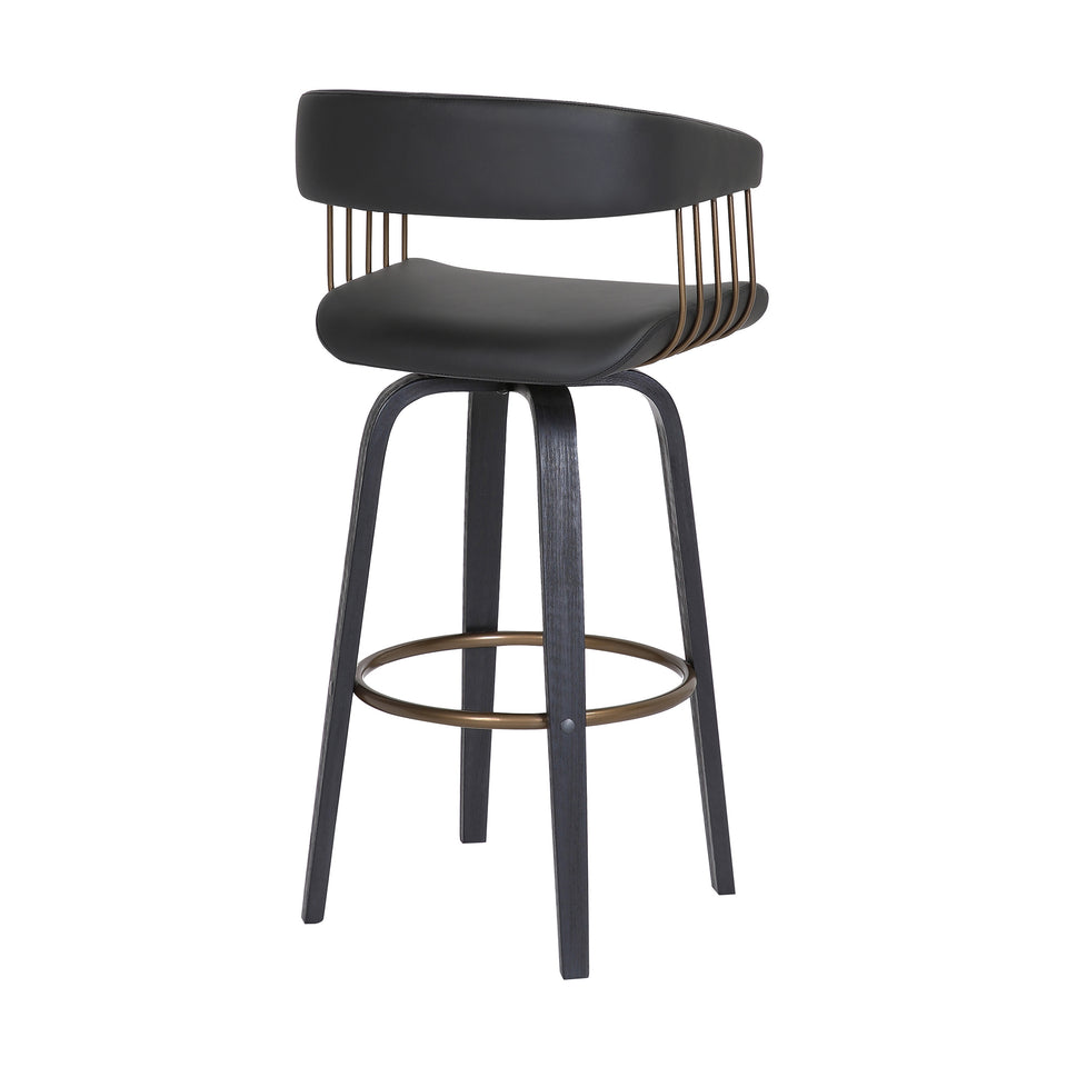 Topanga Upholstered Wood Bar Stool