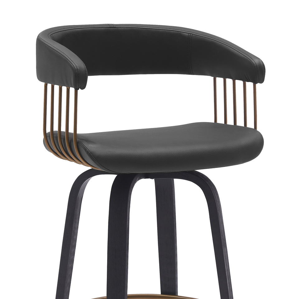 Topanga Upholstered Wood Bar Stool