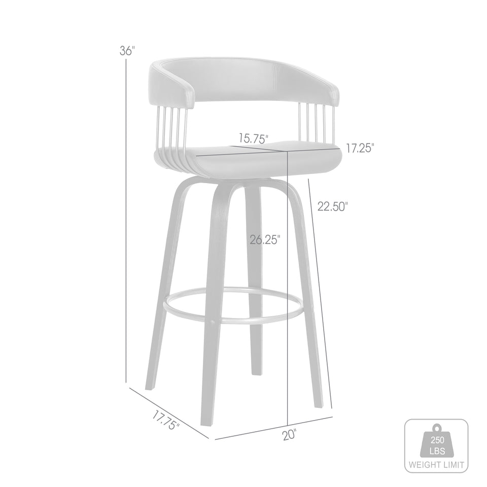 Topanga Upholstered Wood Bar Stool