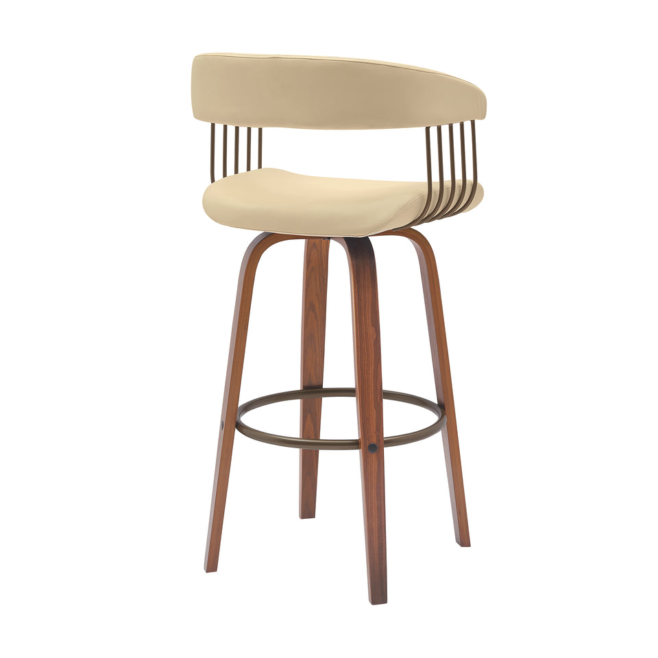 Topanga Upholstered Wood Bar Stool