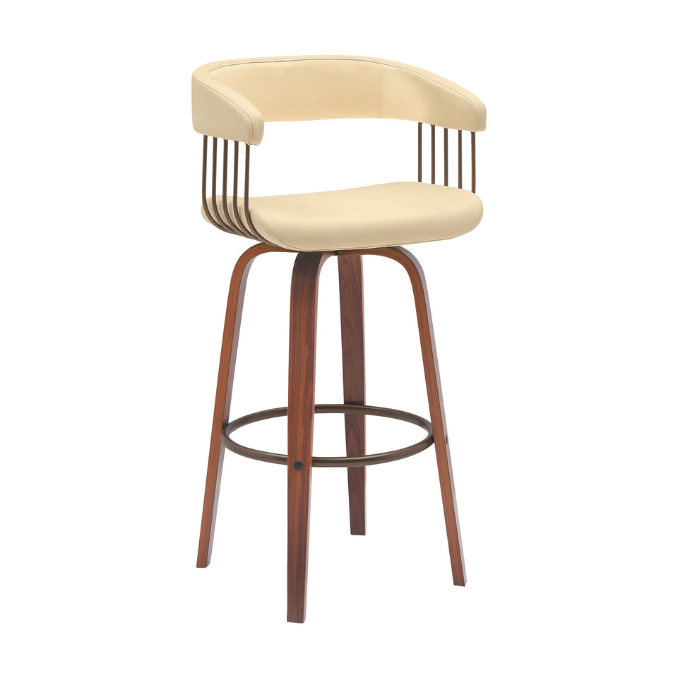 Topanga Upholstered Wood Bar Stool