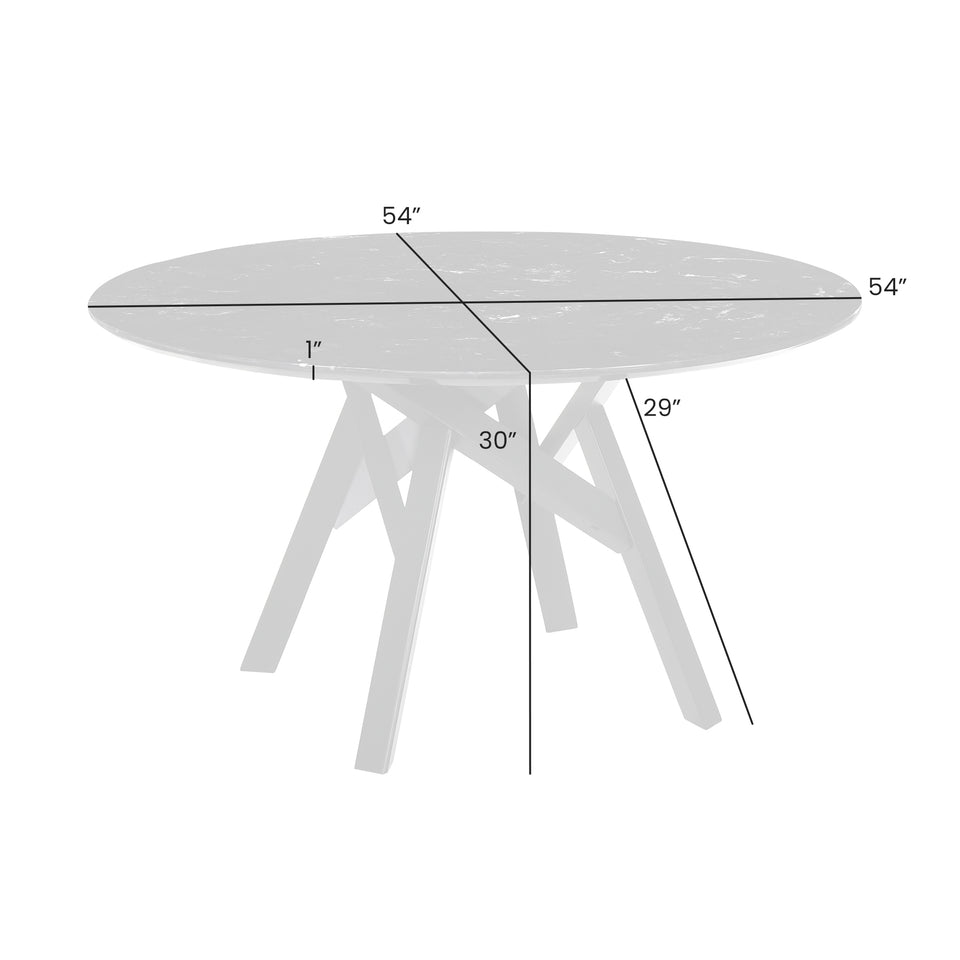 Venus 54" Mid-Century Modern Dining Table