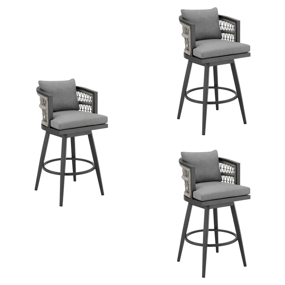 Zella Outdoor Swivel Bar Stool - Set of 3