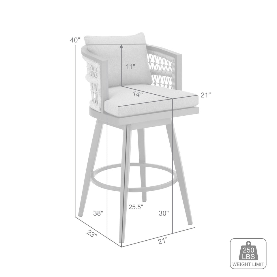 Zella Outdoor Swivel Bar Stool - Set of 3
