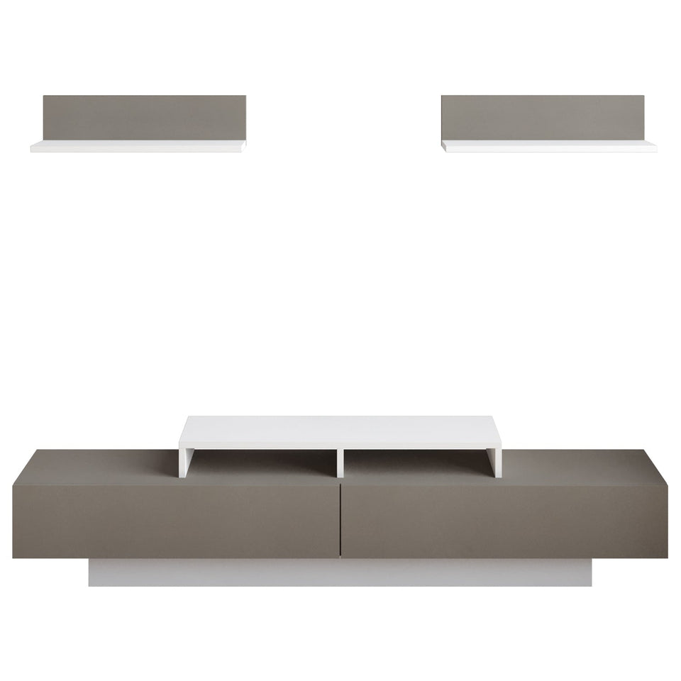 Lusi 71" Wide TV Stand for TVs up to 80" with 2 Wall Shelves