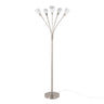 Brushed Nickel Finish, White Glass