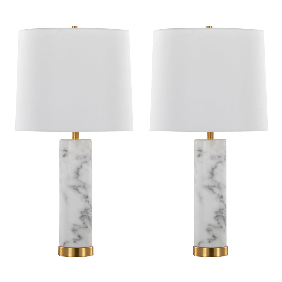 Marbella 26" Marble Table Lamp - Set of 2