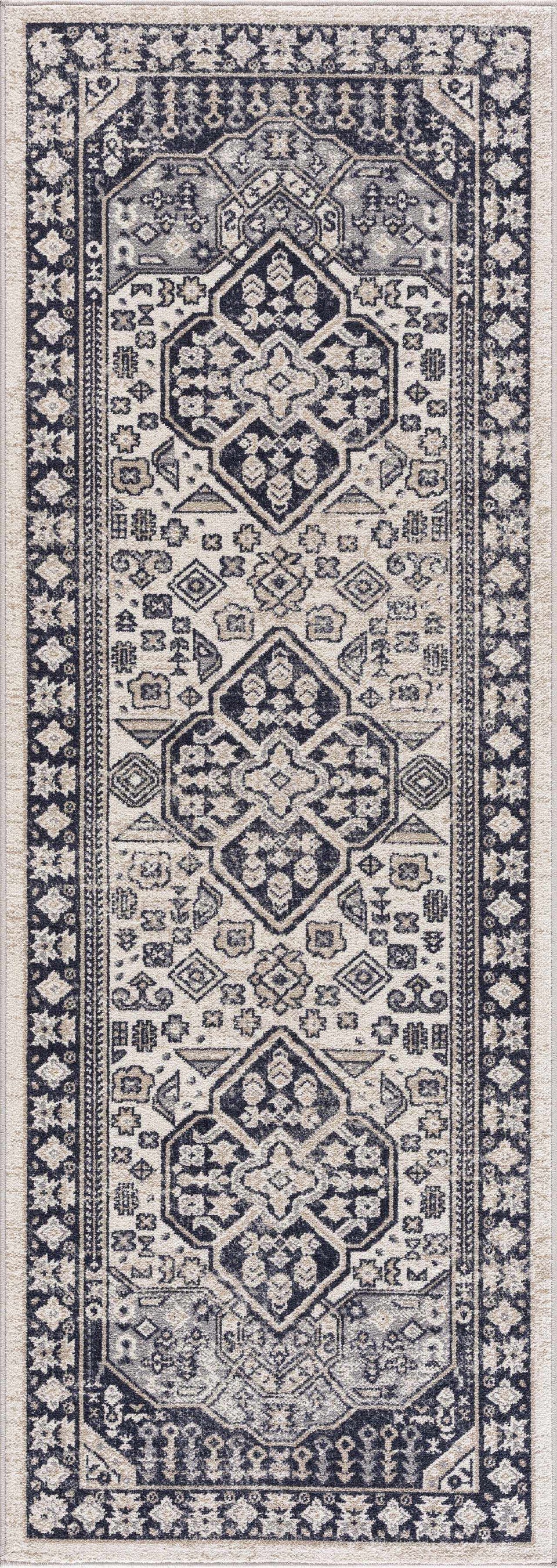 Cabacungan Cream & Gray Washable Area Rug - Clearance