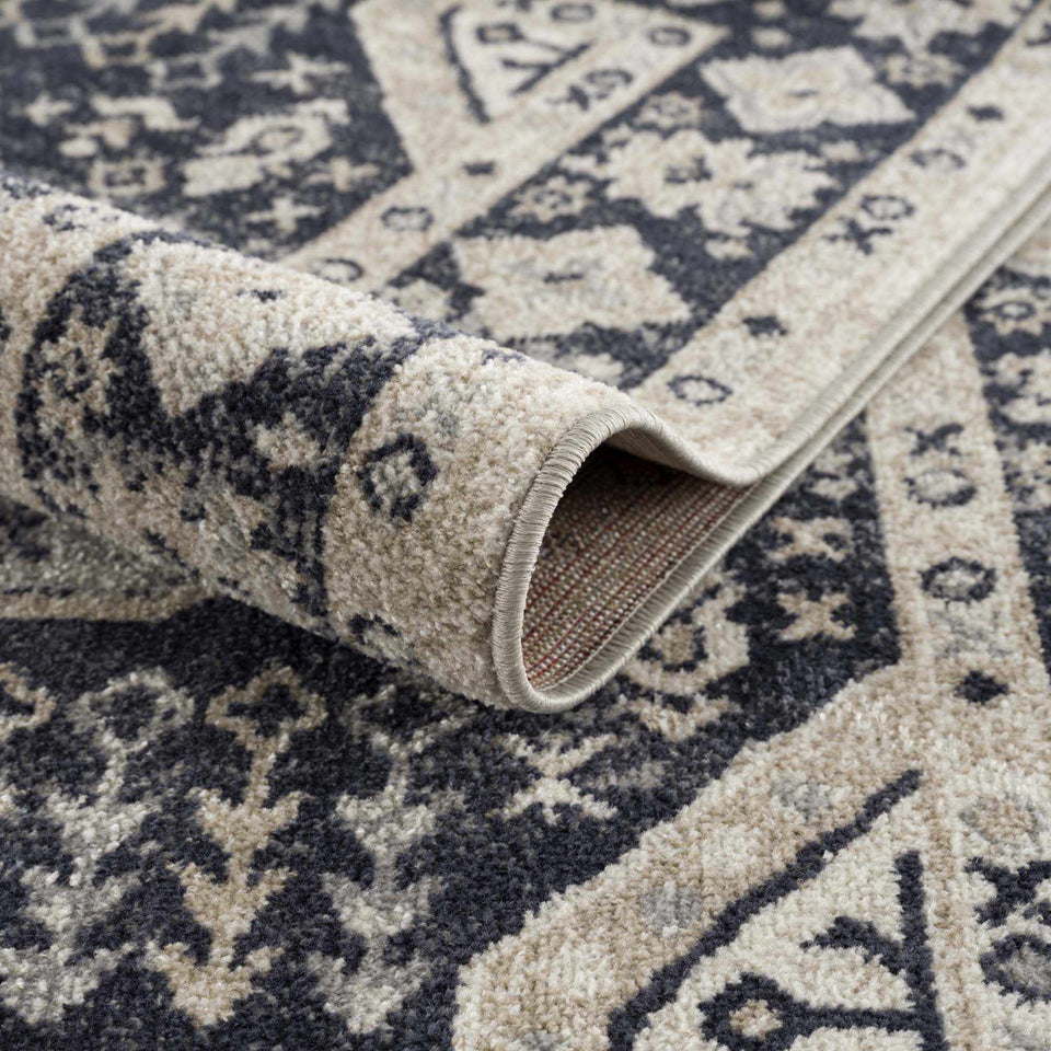 Cabacungan Cream & Gray Washable Area Rug - Clearance