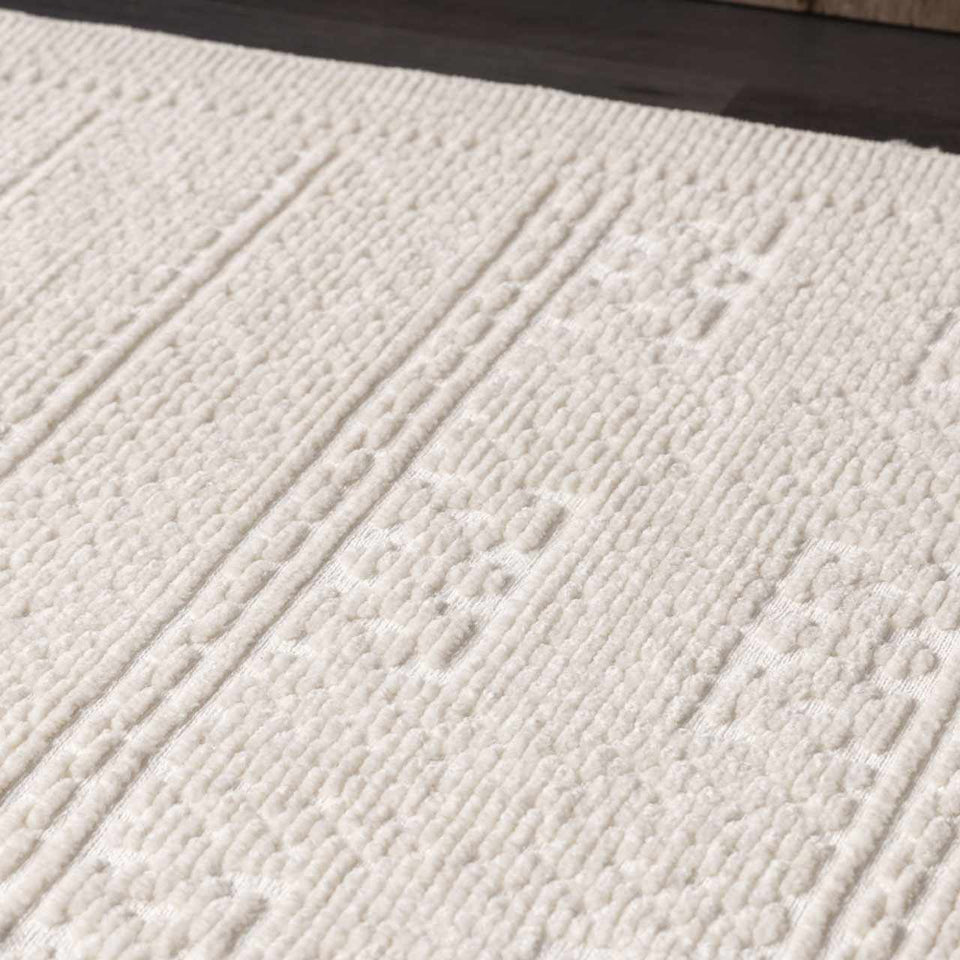 Bahar Cream Washable Area Rug