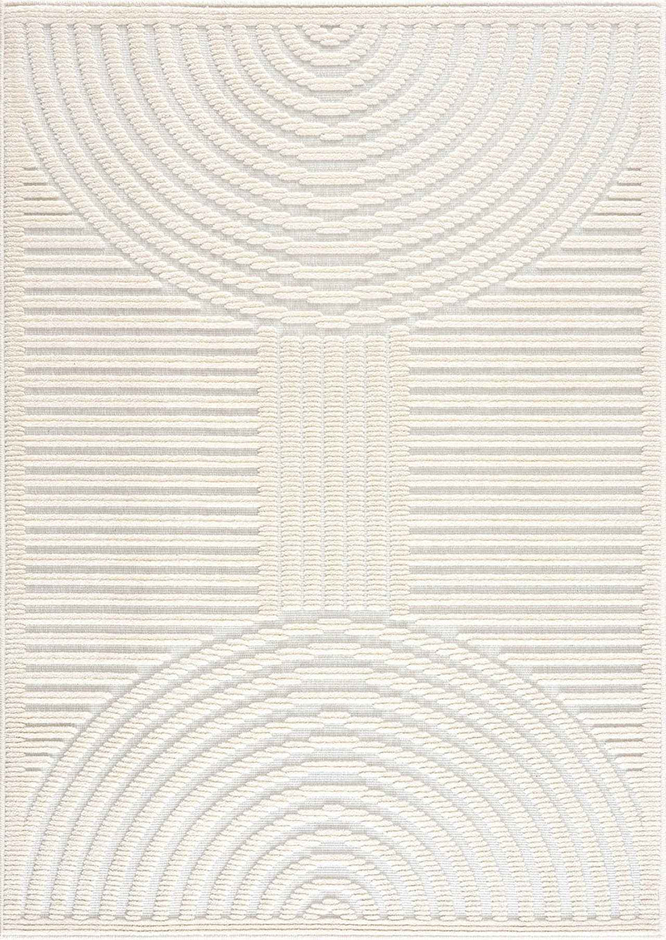 Deron White Washable 3D Rug