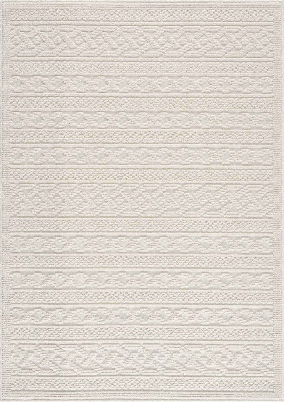 Fadey White 3D Washable Rug