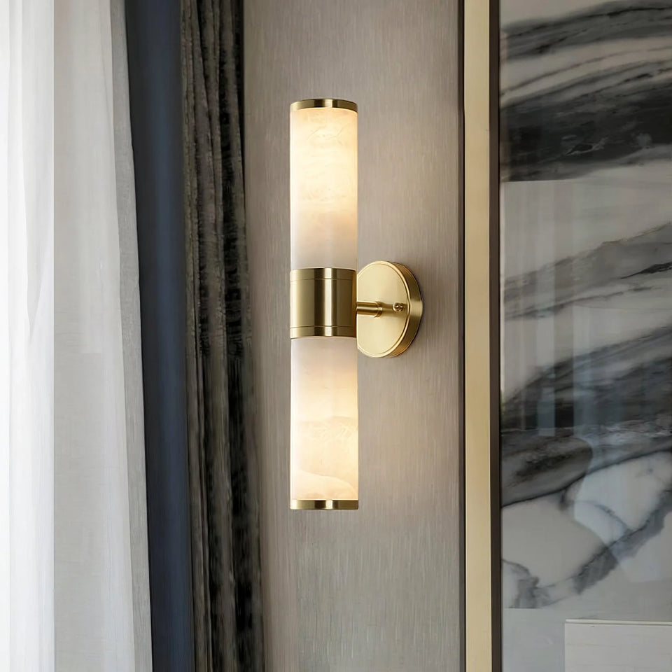 Alabaster Lampatron Cylindrical Wall Lamp