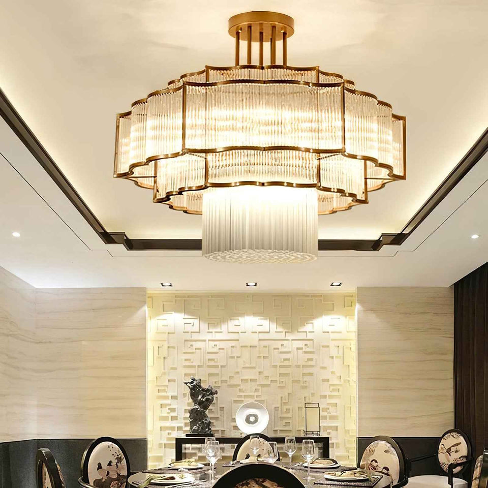 Layered Crystal Ceiling Light
