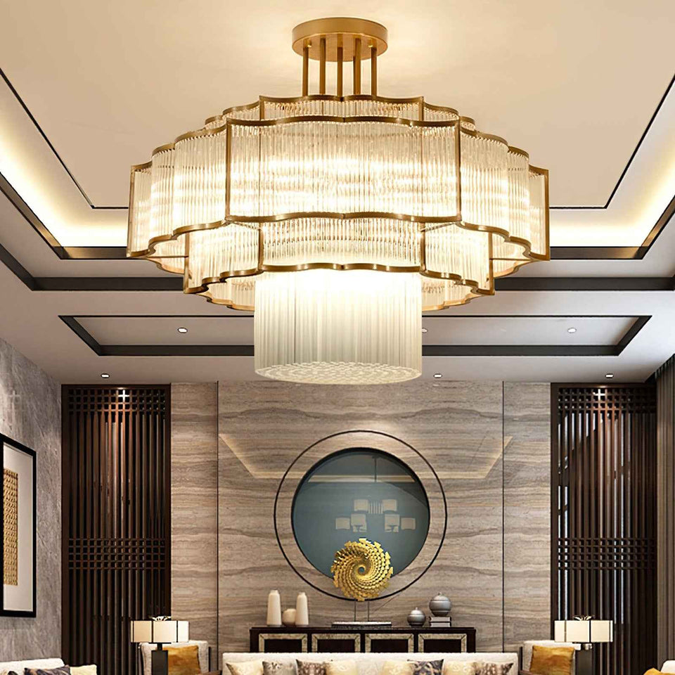 Layered Crystal Ceiling Light