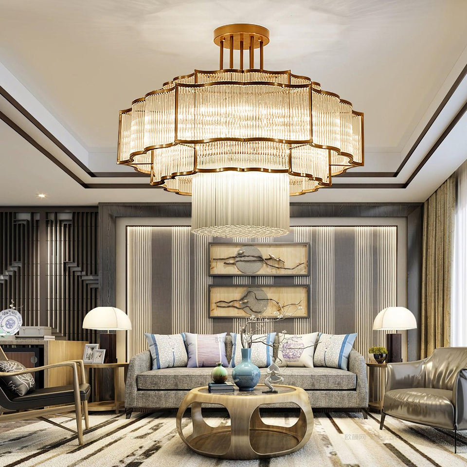 Layered Crystal Ceiling Light