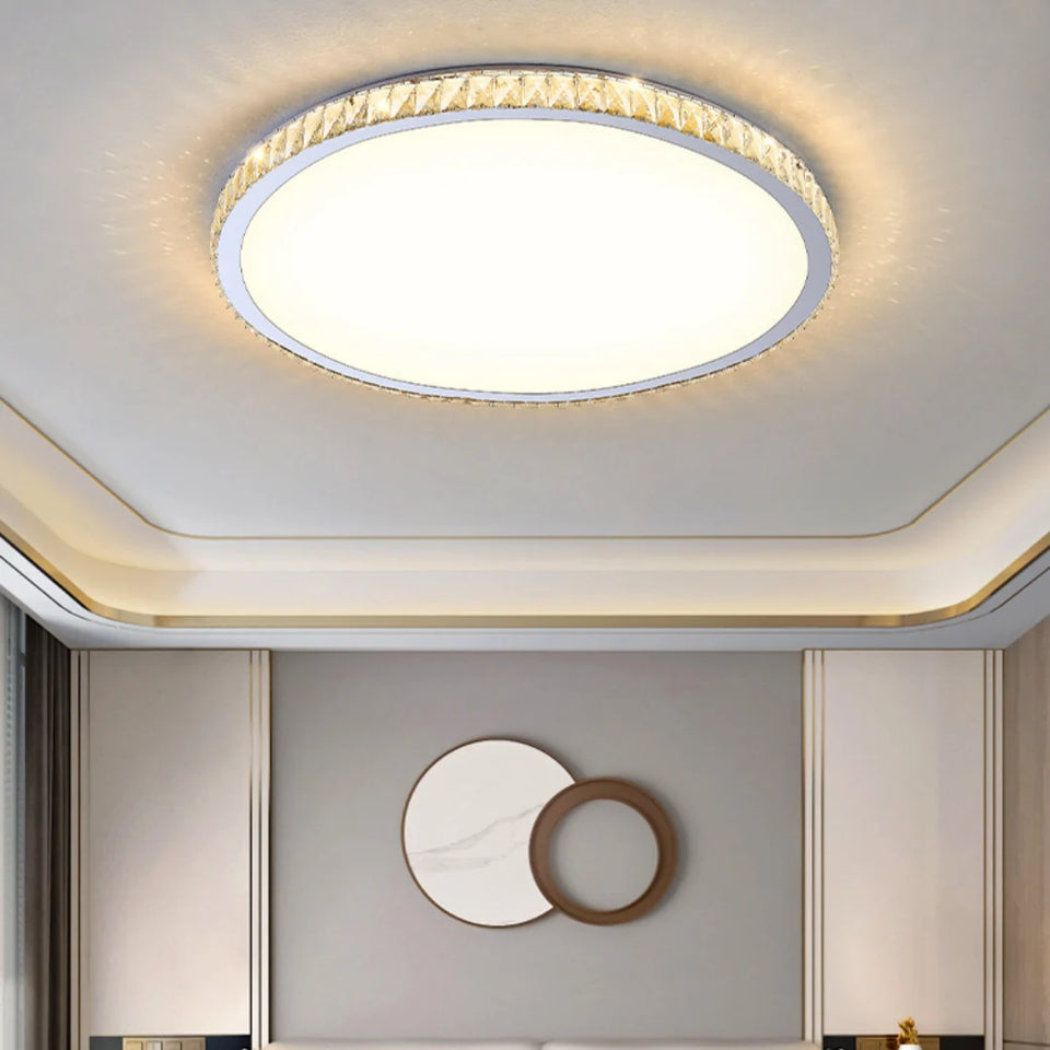 Light Luxury Round Crystal Ceiling Lamp