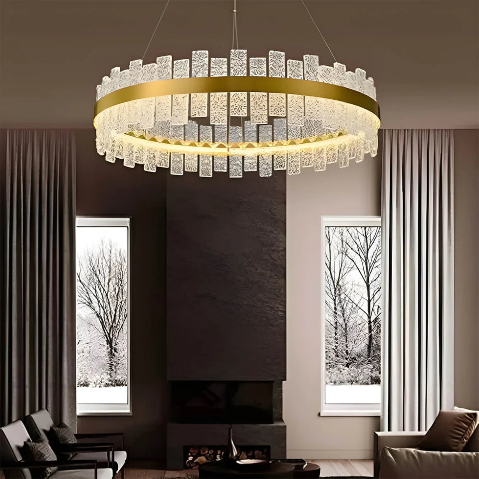 Light Luxury Round Glass Chandelier