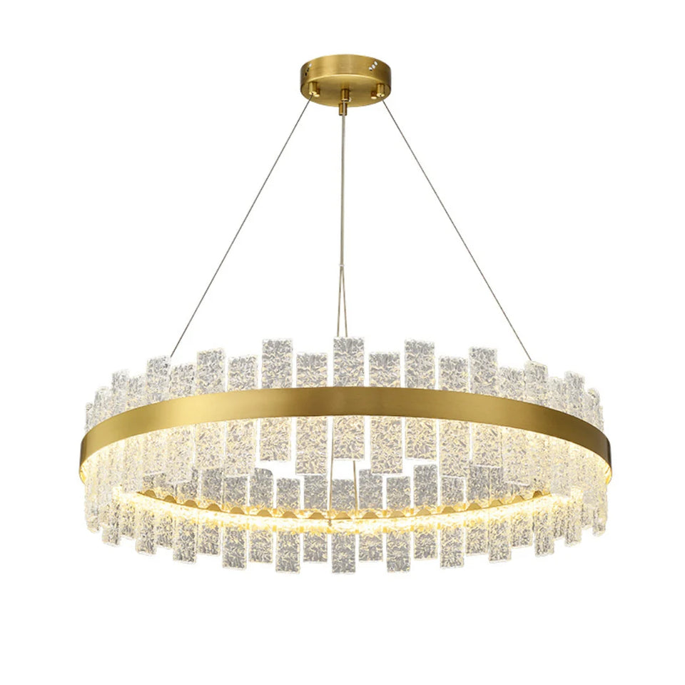 Light Luxury Round Glass Chandelier