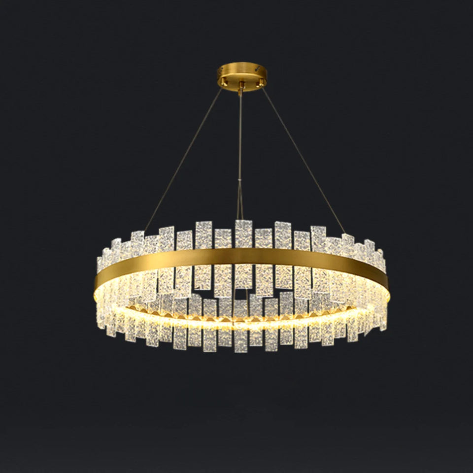 Light Luxury Round Glass Chandelier