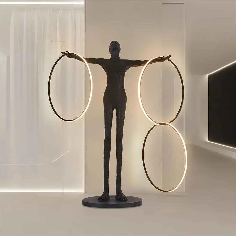 Liva Sculpture Ring Figure Floor Lamp