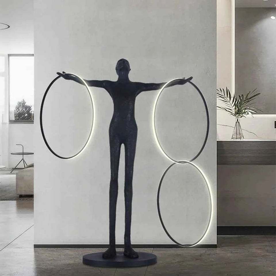 Liva Sculpture Ring Figure Floor Lamp