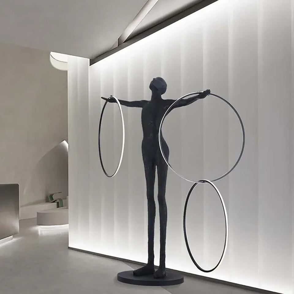Liva Sculpture Ring Figure Floor Lamp