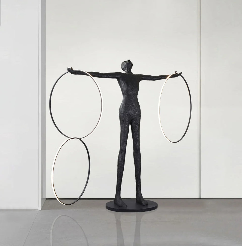Liva Sculpture Ring Figure Floor Lamp