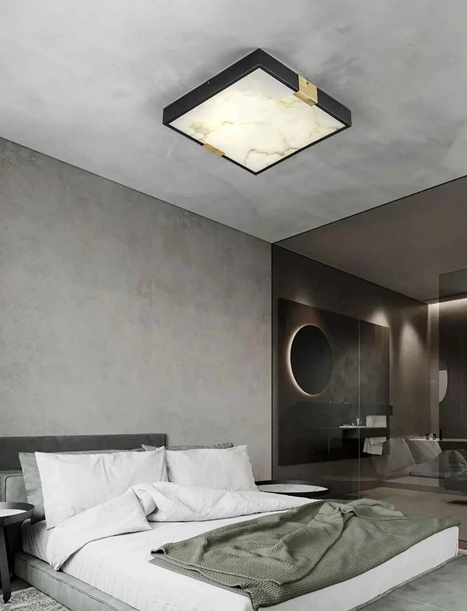 White ceiling light - detail view