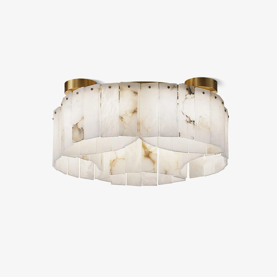 Luxe White Alabaster Ceiling Lamp