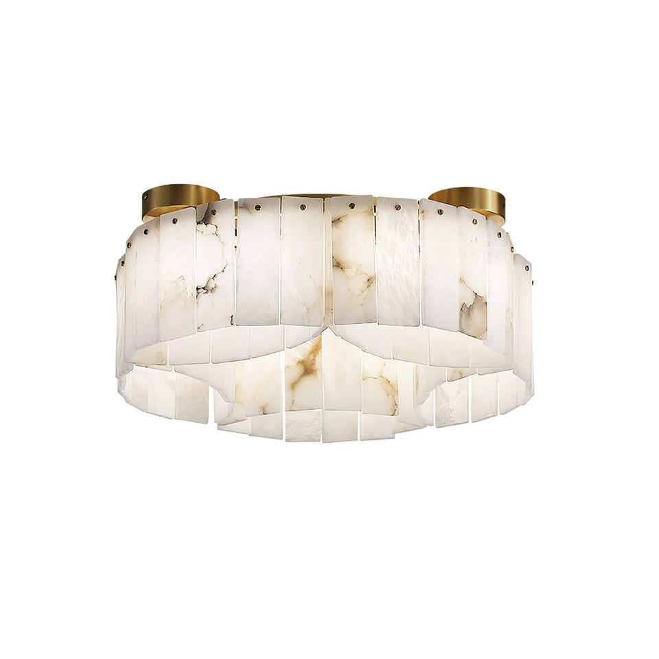 Luxe White Alabaster Ceiling Lamp