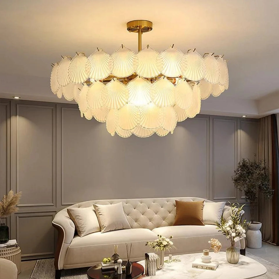 Luxury Shell Glass Chandelier